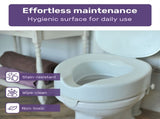 EQUIPMED Raised Over Toilet Seat, 10cm Riser, 125kg Capacity, Raiser with Lid, White V219-HELSBSEQTS7A