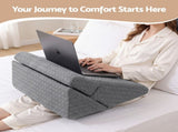 Giselle Bed Wedge Pillow for Headboard, Egg Gel Solves Night Sweats, Triangle Pillow for Reading & PILLOW-WEDGE-EGG-GY