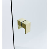 100cm Frameless Diamond Shower Screen with Gold Brackets and SS Hinges, Square Double Pull Handle V63-911221