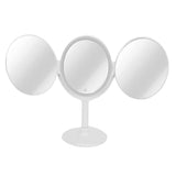 LED Makeup Mirror Folding Rotatable Mirror Touch Cosmetic Mirror for Bedroom Dressing RoomWhite V1294-YM0710-3116210058111