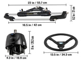 Hydraulic Boat Steering Kit, 300HP Steering Kit Helm Pump, Cylinder, Wheel, 24 Feet Hose V952-YYDJHK6400A-3TJ24V0