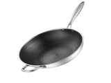Stainless Steel Wok Pan Double Sided Honeycomb 3 Layer Prevent Sticking Easy Cleaning Wok for V1294-YM0717-3118220189612