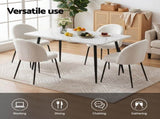 1 Artiss Dining Table and 4 Chairs Set White Marble Style DSET-MAR150-KJC150-WHX4