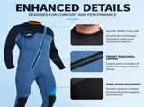 3MM Men's Full Wetsuit 4-Way Stretch, UPF 50, Thermal & Scratch Resistant for Diving & Surfing V1107-153-48063-BLK-L