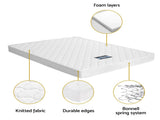 Giselle Double Mattress with Artiss Wooden Bed Frame Natural Pine Timber Base MABF-13D-001D-D-WH