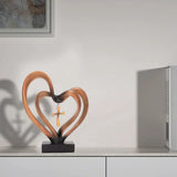 Jesus Entwined Hearts Cross Easter Jesus Cross Ornament Jesus Intertwined Hearts Cross Craft Home V1294-YM0626-230403GW01-1