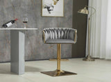 SERENIT Modern Velvet Breakfast Bar Stools Swivel Barstools Adjustable Counter Stools with Backrest V255-GP1782R-GREY
