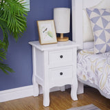 French Bedside Table Nightstand White Set of 2 V264-TAB-712C-WHE-2PC-1