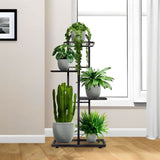 SOGA 2X 4 Tier 5 Pots Black Metal Plant Stand Flowerpot Display Shelf Rack Indoor Home Office Decor FPOTH02X2