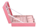 Pink Artificial Leather Jewelry Box Watch Jewelry Packaging Container Holder for Girls V1294-YM0721-3115210031111