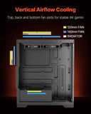 PC Gaming Case Mid-Tower Computer Case with 2 Fans for ATX Motherboard V952-DNJXZT120MMBHRVR6001V9