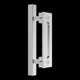 12" Square Pull and Flush Door Handle Set Stainless Steel Barn Door Hardware V63-831841