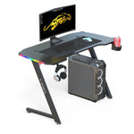 120cm New Arrive Computer Table Z Shaped Gaming Desk With RGB Led Lights Gaming Tables V255-BEISIJIE-K-Z-120