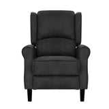 Artiss Recliner Chair Adjustable Sofa Lounge Soft Suede Armchair Couch Charcoal RECLINER-B-9218-LIN-CHA
