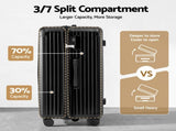 Wanderlite 28" Trunk Luggage Suitcase Travel 5 Wheels Type-C Port TSA Black LUG-ABS-TRUK-28-BK