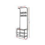 Artiss Clothes Rack Airer Coat Stand 179cm Hanger Rail Closet HANGER-SR6530-STD-BK