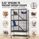 VEVOR 64.6" Metal Small Animal Cage 4-Tier Rolling Ferret Cage with Tray 3 Ramps V952-JSXDL362463IRPIZQV0