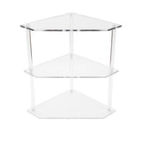 Acrylic Corner Side Table Small 3 Tier Triangular End Table for Living Room Bedroom Study V1294-YM0901-3116250002011