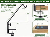 11 in Deck Railing Plant Hanger 2 PCS, Deck Hooks for Railing Heavy Duty Solid Iron Shepherds V1107-118-64355-BLK-11IN