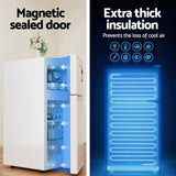 Devanti 85L Bar Fridge Mini Freezer Refrigerator White BF-F-D-90L-WH