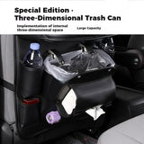 3.15"D x 17.7"W x 25.2"H Universal Premium Leather Foldable Backseat Organizer with Table Tray, V1107-799-14372-BLK-1PACK