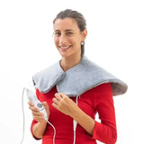 Electric Neck and Shoulder Heating Pad with 3 Temperature Levels 40-60&degC, Soft Polyester Cover V1189-LC-DG-00084