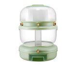 Grains Storage Box Rotatable Sealed Divided Button Rice Storage Tank for Kitchen Home Light Green V1294-YM0716-3118220159211