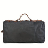 Retro Waxed Canvas Travel Bag, Large Capacity, Waterproof & Wear-Resistant, Crazy Horse Leather V1232-YLFBDJB-001