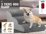 3 Tiers Dog Ramp Non-Slip Pet Steps Cat Stairs Foam Soft Pet Slope Max 40LBS Load for High Beds Sofa V985-3TIERSDOGRAMP