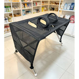 Foldable Pet Grooming Table for Cats and Small Dogs, Multi-functional Care Station with Mesh Bed, V1341-ZY-TK4YMV6X-BLACK