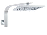 WELS ABS 200mm Square Rain Shower Head & Brass Gooseneck Wall Arm Set WATERMARK V1233-A602SS0801