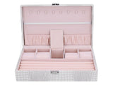 White Artificial Leather Multilayer Jewelry Box Portable Packaging Box for Collecting V1294-YM0721-3115210031011