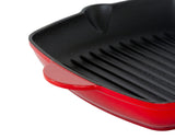 Enamelled Cast Iron Square Grill Pan - Red V196-CIFP03