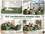 Artiss Modular 3-Seater Sofa Bed Convertible Sectional Floor Couch with Deep Seat SB-B-SOFA-3SEAT-GN