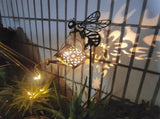 Solar Watering Can Lights, Large Metal Bee Shape Hanging Solar Garden Decor, Waterproof Outdoor Yard V1366-AZ2-W-14755