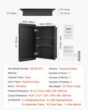 VEVOR Medicine Cabinet 16" x 24" Mirror Medicine Cabinet Adjustable Shelves V952-JXYJJXJ1624I50J9FV0