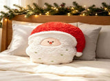 Festive Christmas Plush Throw Pillow, Soft Decorative Holiday Cushion, Featuring Santa Claus V1192-AZ-W-24670