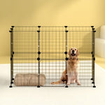 i.Pet Pet Dog Playpen Enclosure Cage 20 Panel Puppy Fence Play Pen Foldable Metal PET-DOGPLAYPEN-35-BK