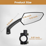 Handlebar Bike Mirror,HD Convex Glass Rear View Mirror with Shatterproof Film,360&deg Adjustable V1366-AZ2-W-24631