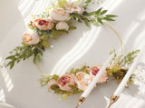 Simulation Peony Wreath Home Door Decorations Wall Hanging Artificial Peony Wreath Wedding Courtyard V1294-YM0523-220118XU03-4