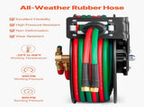Retractable Welding Hose Reel, 1/4-Inch x 50FT Twin Oxygen Acetylene Rubber Hose Max 300PSI - T V952-HJRGJP50FTZDID1LEV0