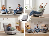 Ariss Swivel Floor Chair 360 Adjustable Foldable Lounge Seat Floor Sofa Chair Grey FLOOR-SBL-03LIN-GY