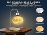 Levitating Moon Lamp with 15W Wireless Charger 3D Printed Realistic Lunar Texture, 3 Color Modes, V1341-ZY-45FE4GRA-SILVER