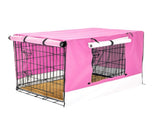 Wire Dog Cage Crate 42in with Tray Cushion Mat PINK Cover Combo V274-PET-WCCVCU42-PK