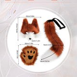 Grey Furry Animal Cosplay Half Suit Set - Fox Mask with Detachable Fangs, Faux Fur Paws and Wire V888-ELOSUNG56261-4