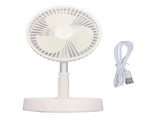 Stand Fan Folding Portable Telescopic Floor Desk Fan 7200mAh Rechargeable Battery Super Quiet V1294-YM0901-3113240042011