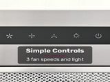 EUROCHEF 60cm Undermount Rangehood Silver, Quiet 3-Speed, 3-Layer Dishwashable Filter, LED Lights V219-RGHUDREC6NFA