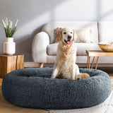 i.Pet Pet Bed Dog Cat 110cm Calming Extra Large Soft Plush Dark Grey PET-BED-D110-DKGR