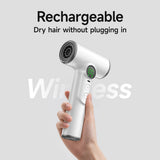 Professional cordless hair dryer - 3 speeds and 3 temperatures, USB rechargeable battery, 200W, V1188-MS-313-0128