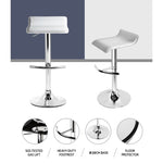 Artiss 2x Bar Stools Adjustable Gas Lift Chairs White BA-TW-NEWT706-WH-X2